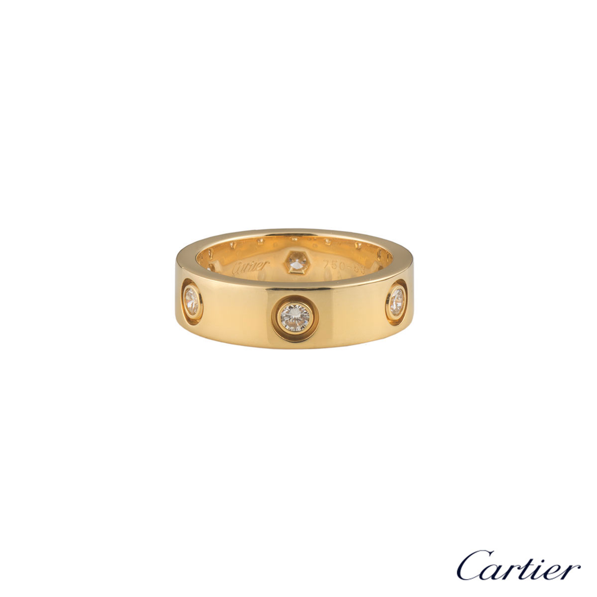 Cartier?Yellow Gold Full Diamond Love Ring Size 53 B4025953 | Rich Diamonds